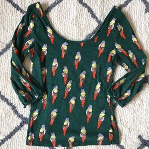 Anthro Forest Fete Parrot Top Med